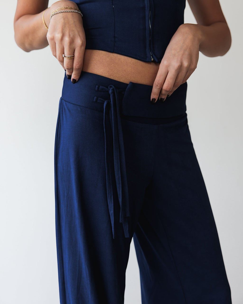Victorian String Navy Pants