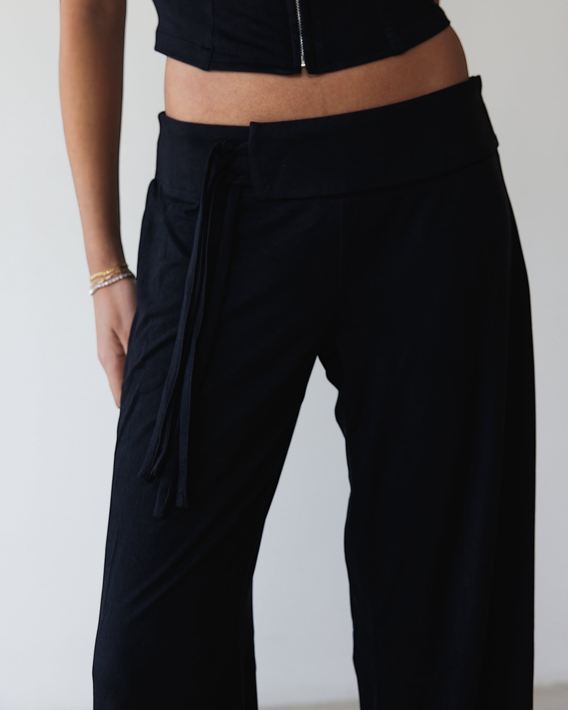 Victorian String Black Pants