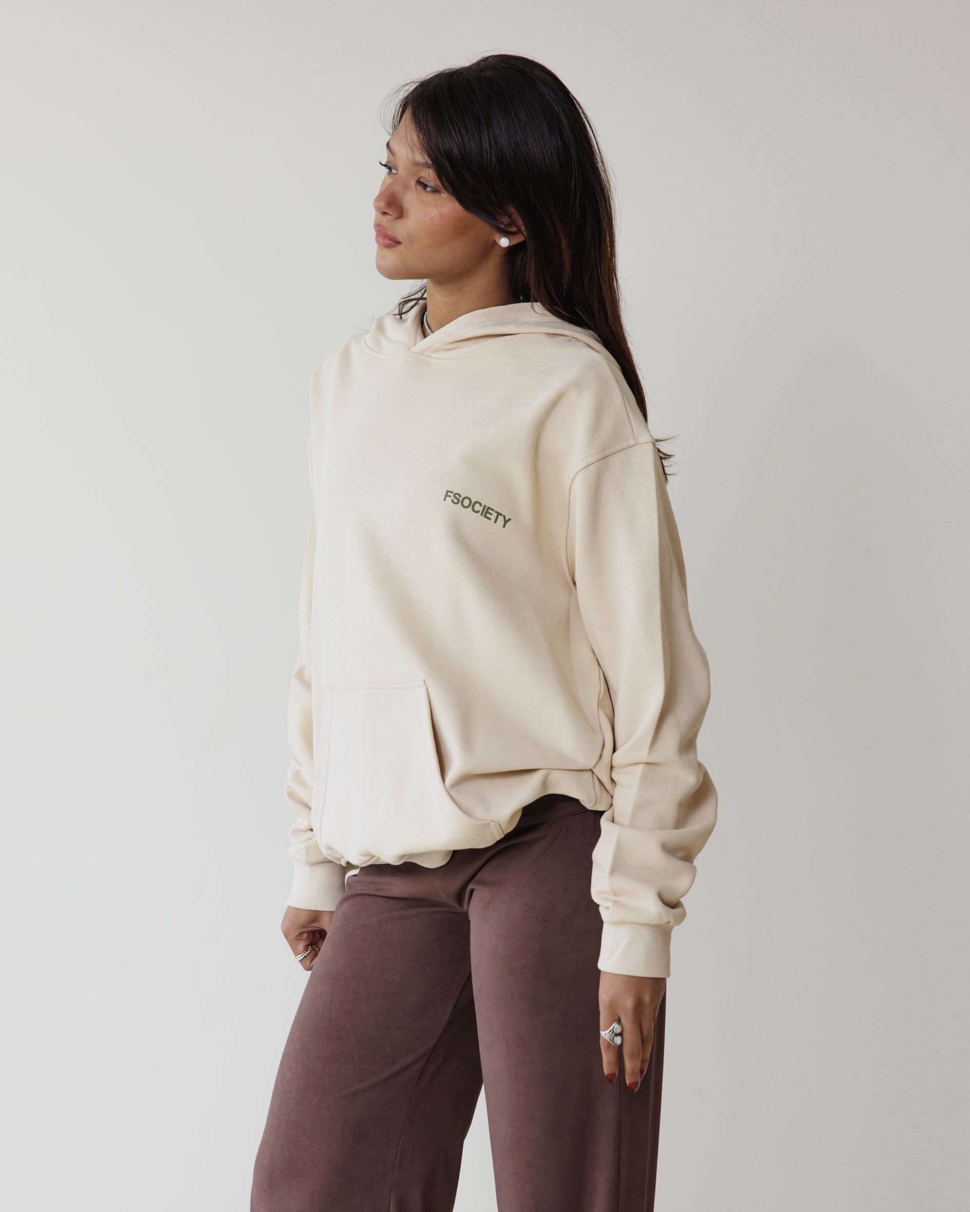 Hefty Beige Hoodie