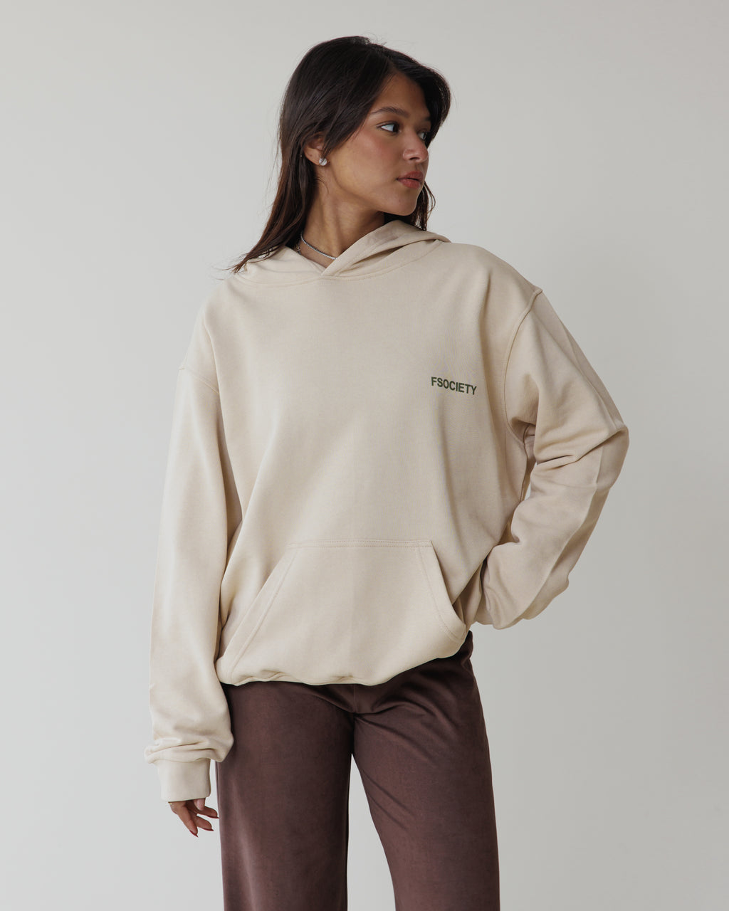 Hefty Beige Hoodie