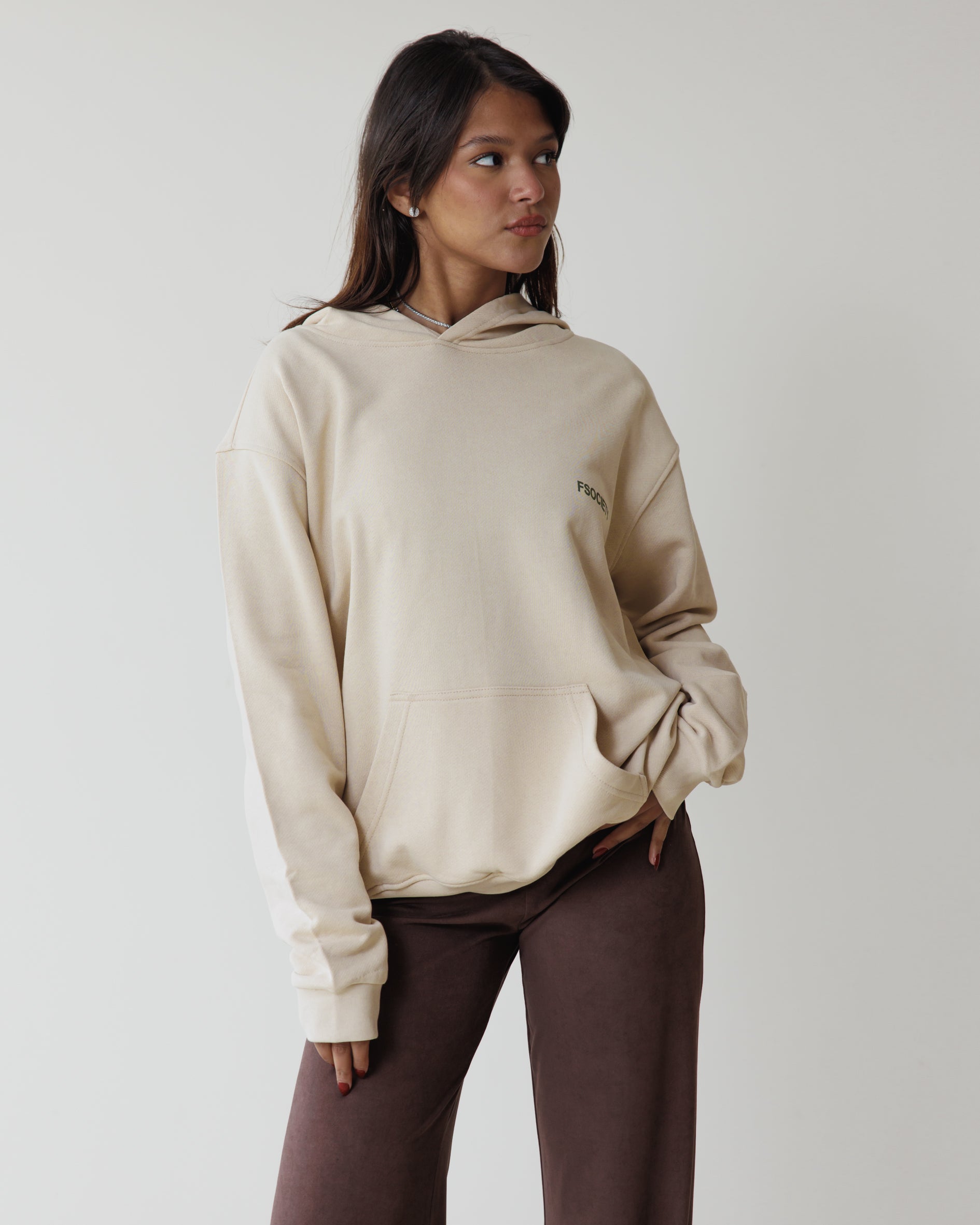 Hefty Beige Hoodie