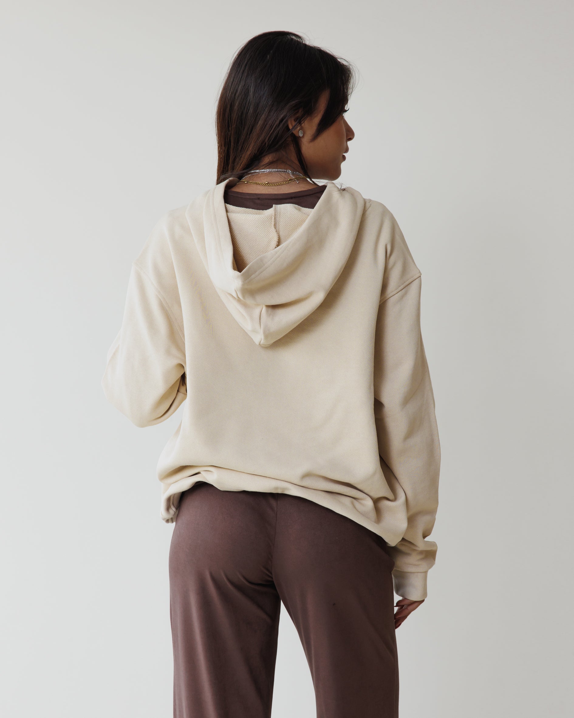 Hefty Beige Hoodie
