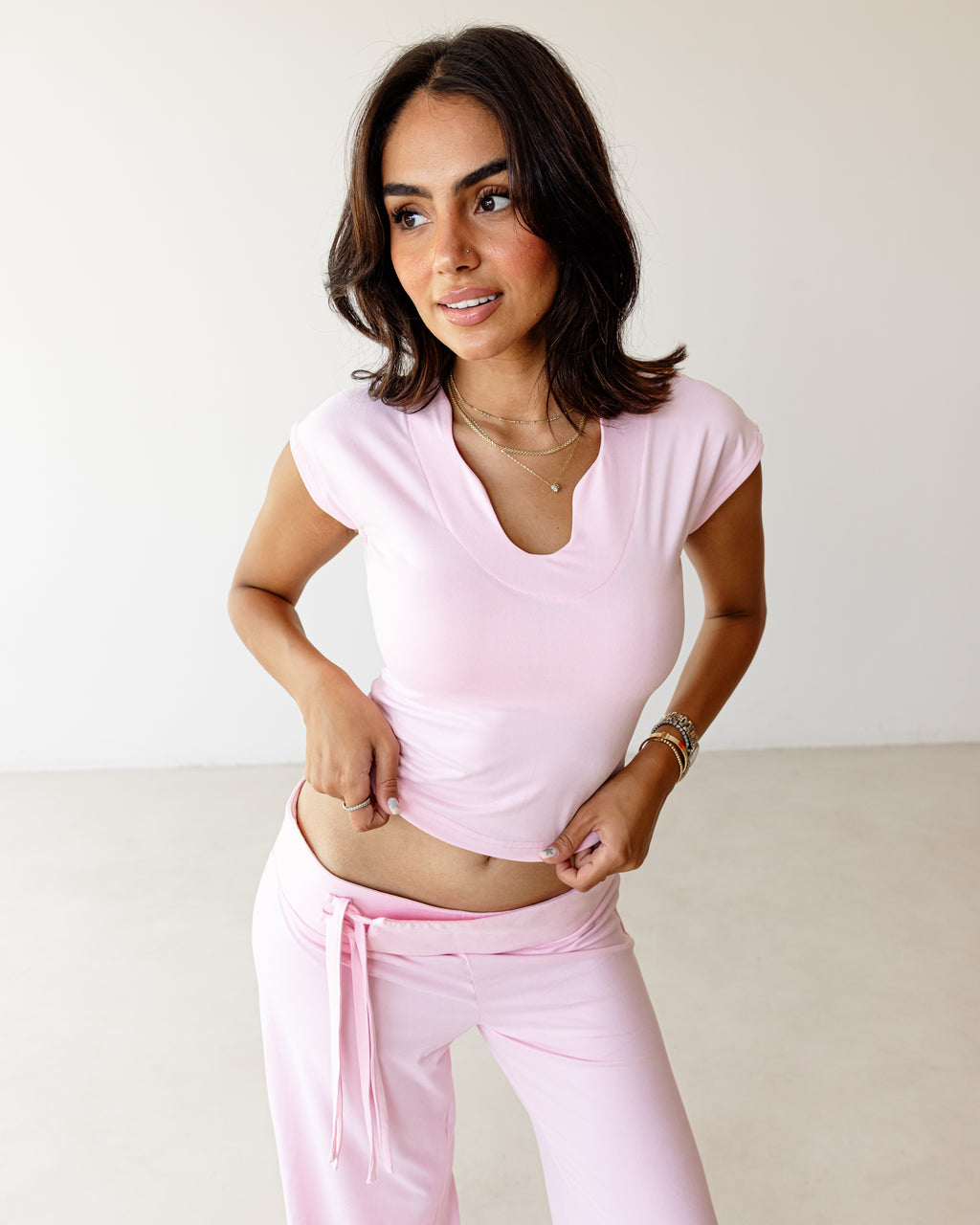 Victorian Grace Pink Top (Short Sleeve)