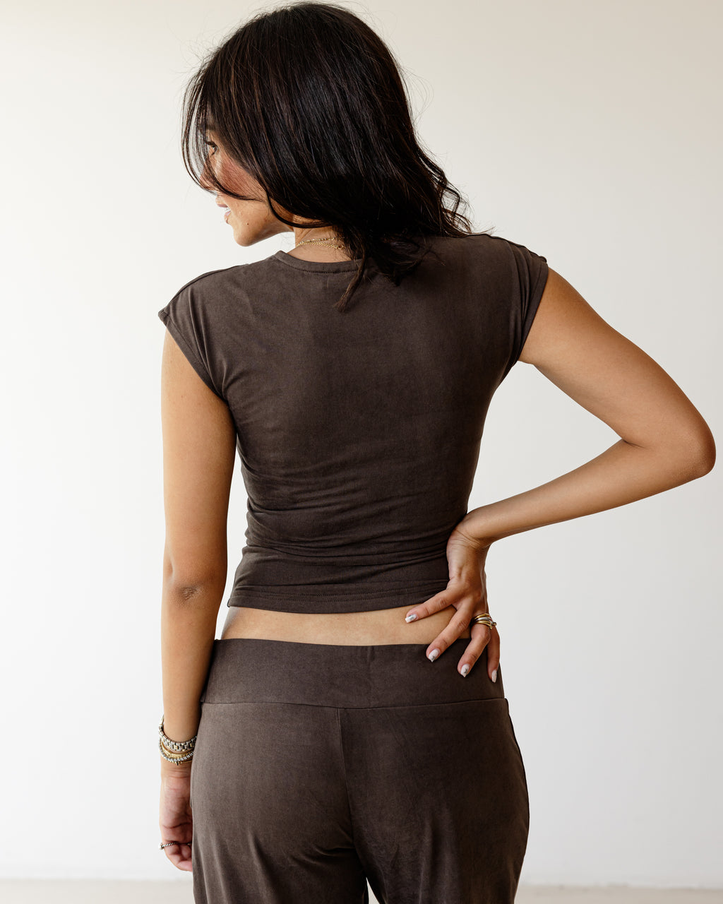Victorian Grace Dark Brown Top (Short Sleeve)