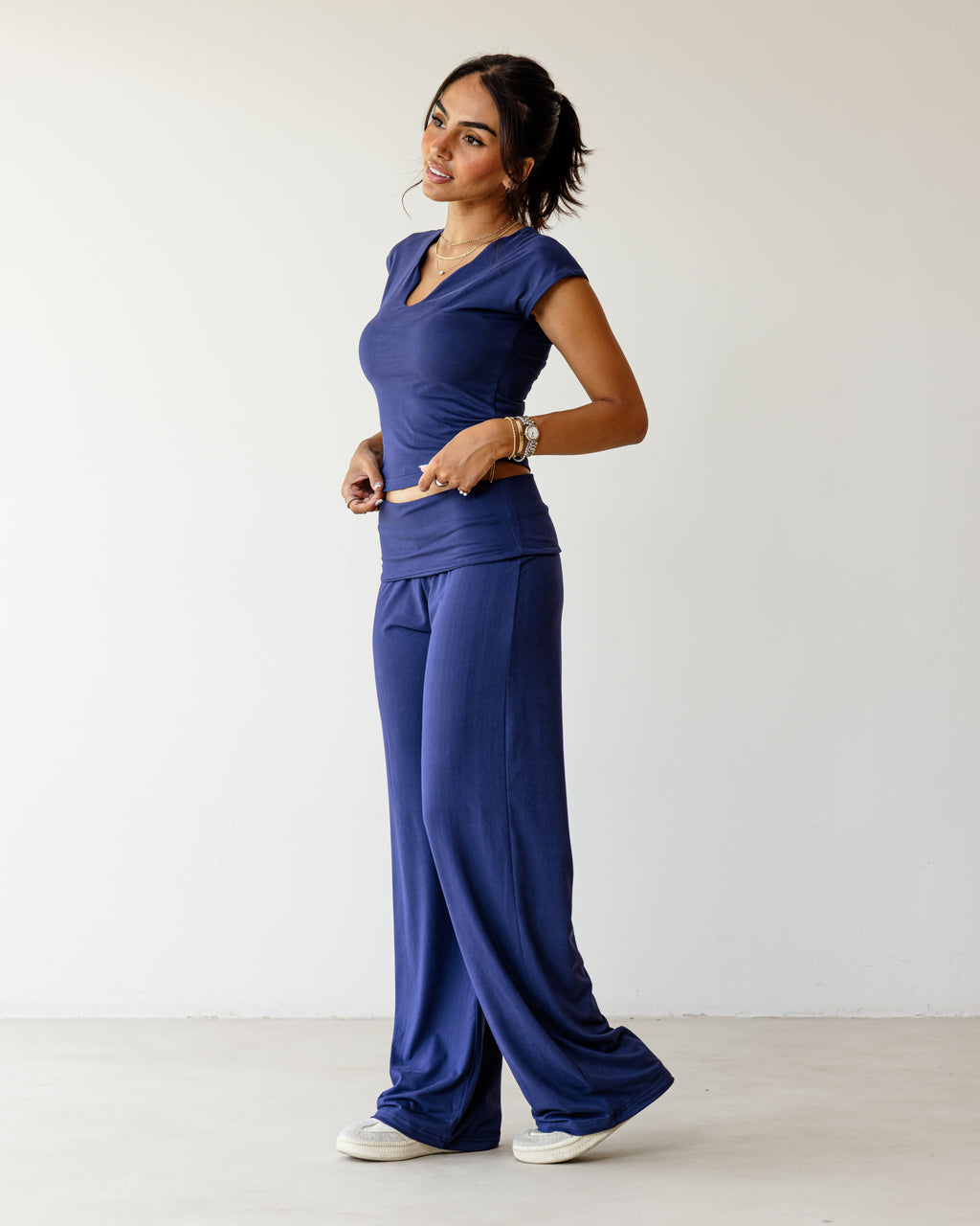 Victorian Flip Light Navy Pants