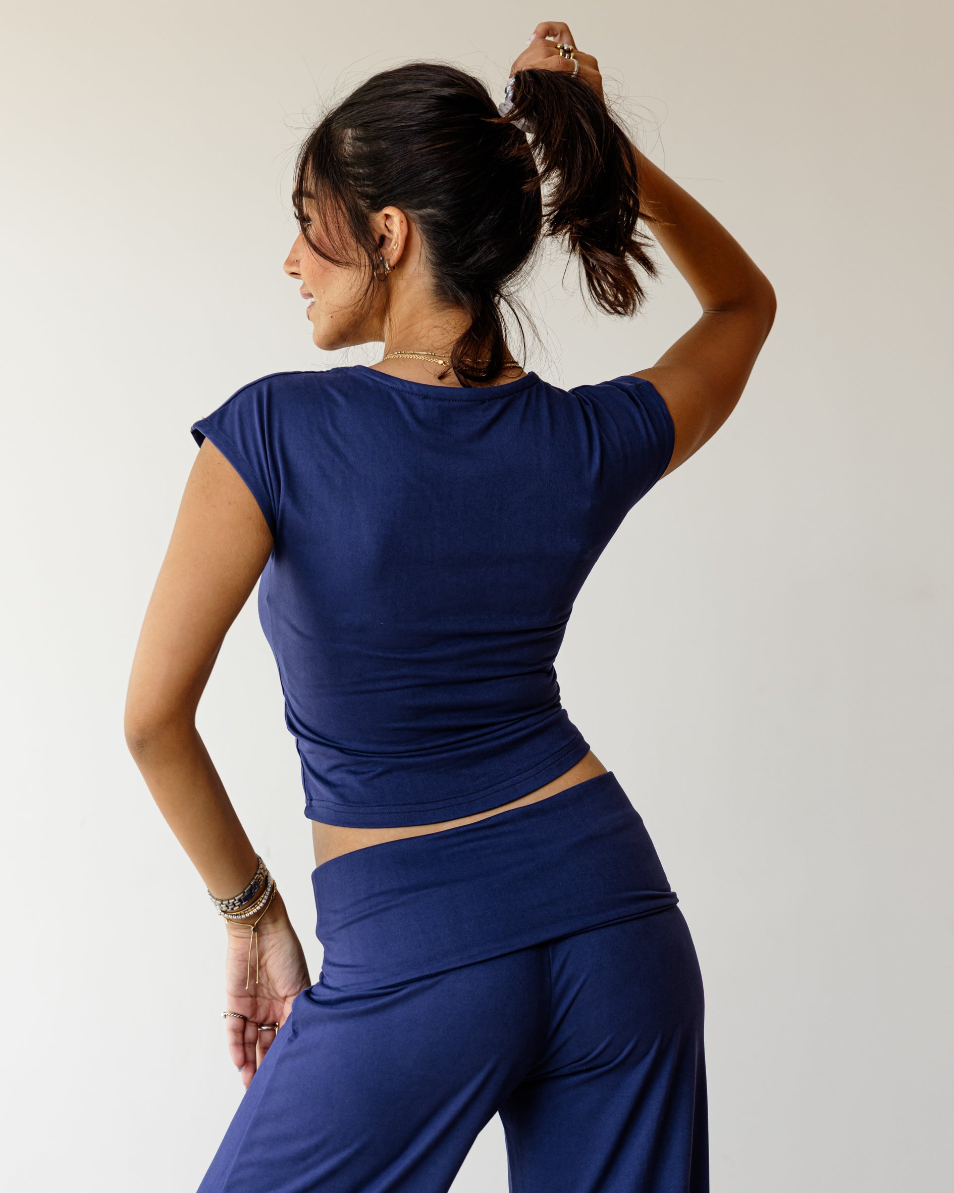 Victorian String Light Navy Pants
