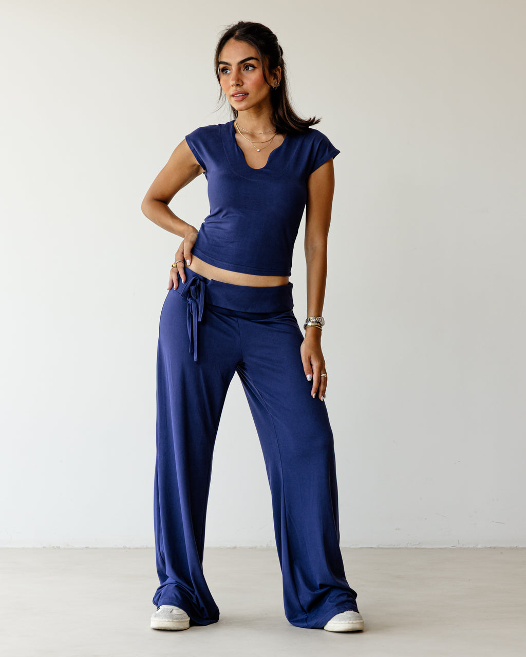 Victorian String Light Navy Pants