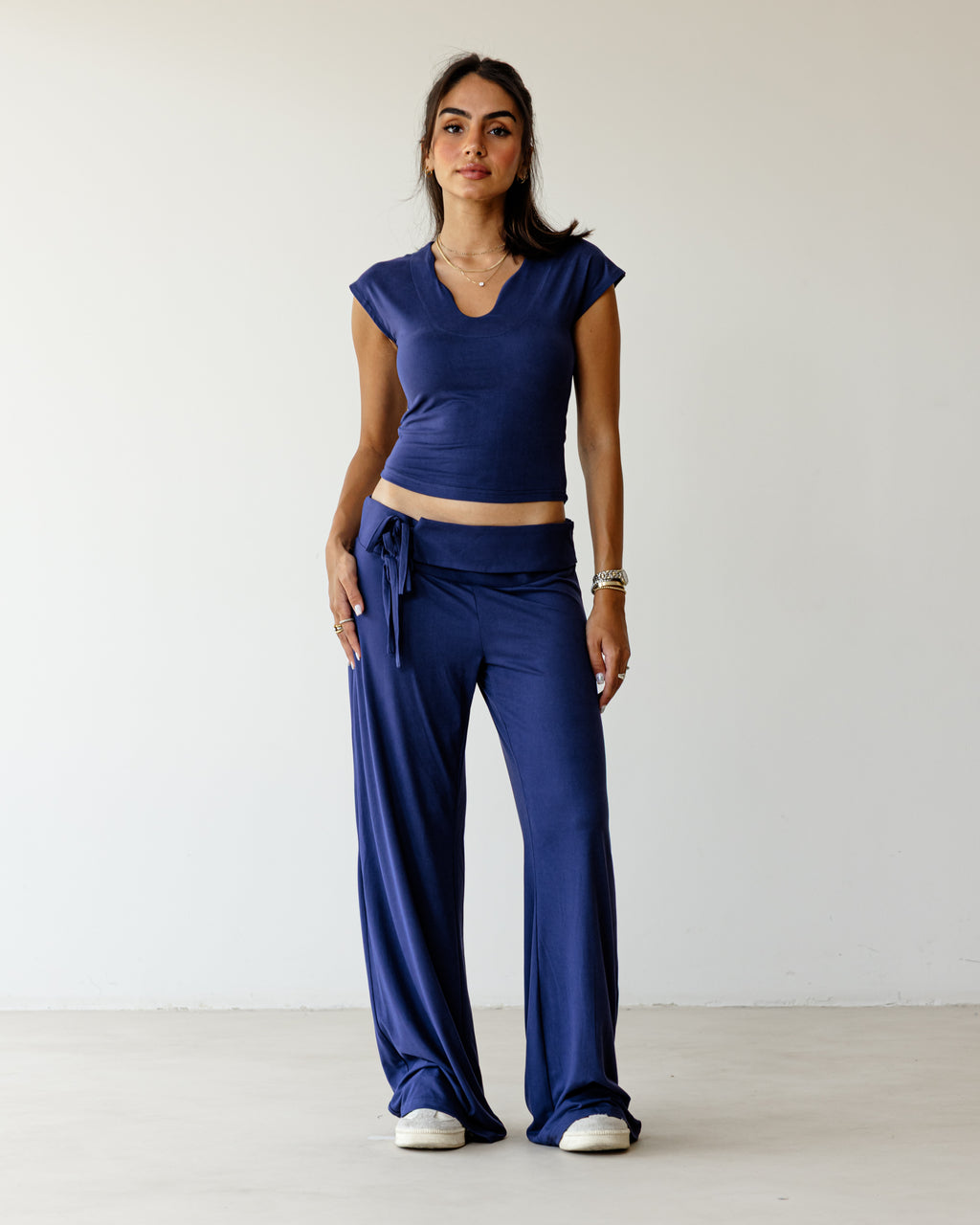 Victorian String Light Navy Pants