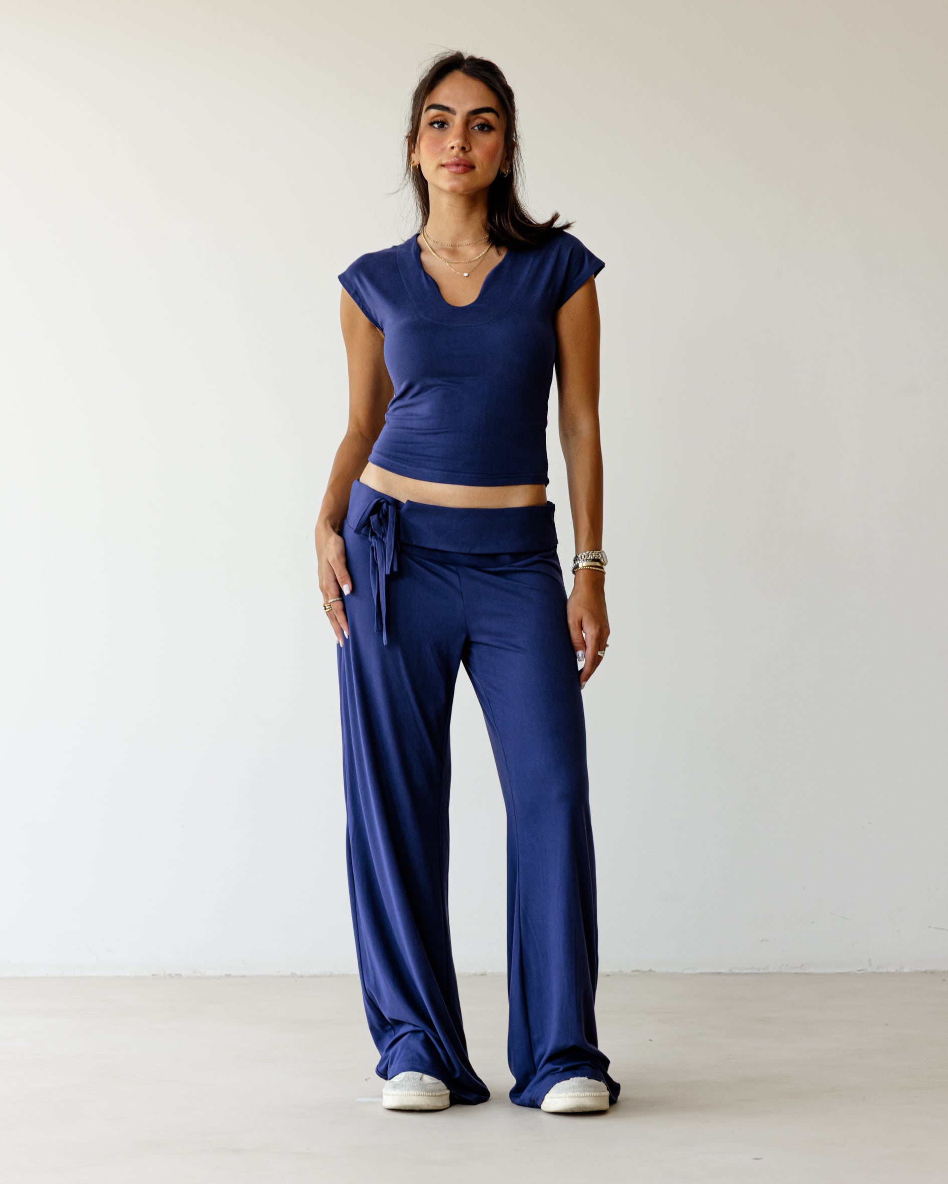 Victorian String Light Navy Pants