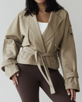 Beige Cropped Trench