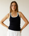 Black White Outline Tank Top