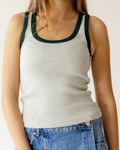 Grey Olive Outline Tank Top