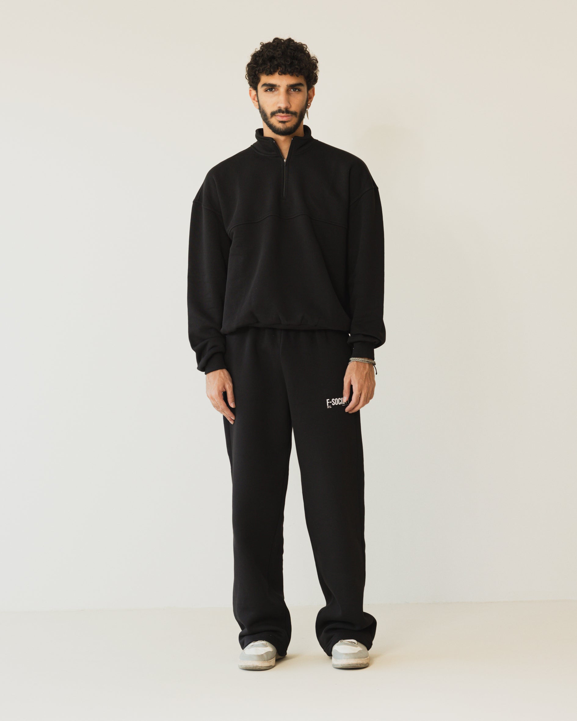 Black Straight Leg Sweatpants