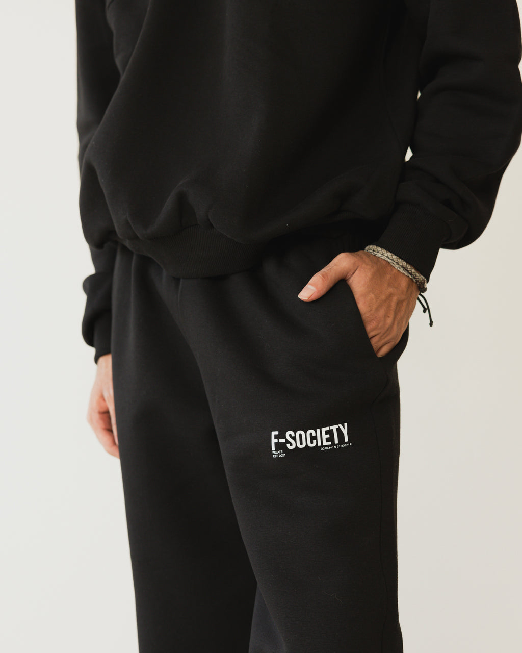 Black Straight Leg Sweatpants