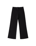 FSociety black Victorian flip pants with adjustable fold-over waist and wide leg, made from soft fabric.