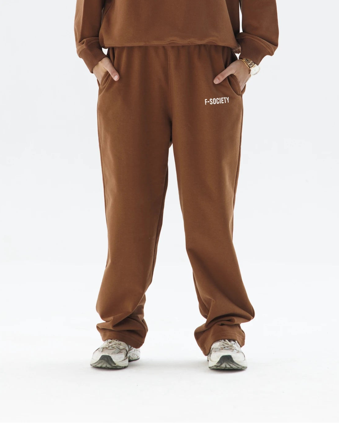 Brown Straight Sweatpants